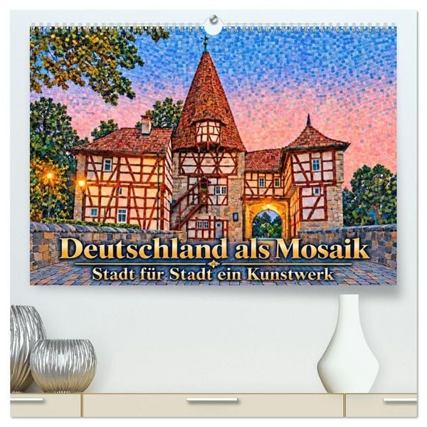 Produktbild: Deutschland als Mosaik. Stadt f&uuml;r Stadt ein Kunstwerk (hochwertiger Premium Wandkalender 2027 DIN A2 quer), Kunstdruck in Hochglanz
