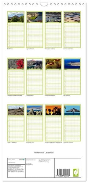 Produktbild: Familienplaner 2027 - Vulkaninsel Lanzarote mit 5 Spalten (Wandkalender, 21 x 45 cm) CALVENDO