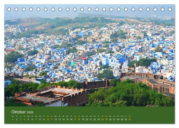 Produktbild: Jodhpur: Die blaue Stadt in Indien (Tischkalender 2026 DIN A5 quer), CALVENDO Monatskalender