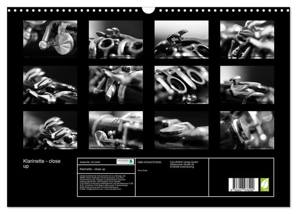 Produktbild: Klarinette - close up (Wandkalender 2026 DIN A3 quer), CALVENDO Monatskalender