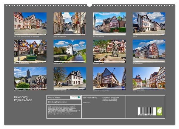 Produktbild: Dillenburg Impressionen (Wandkalender 2026 DIN A2 quer), CALVENDO Monatskalender