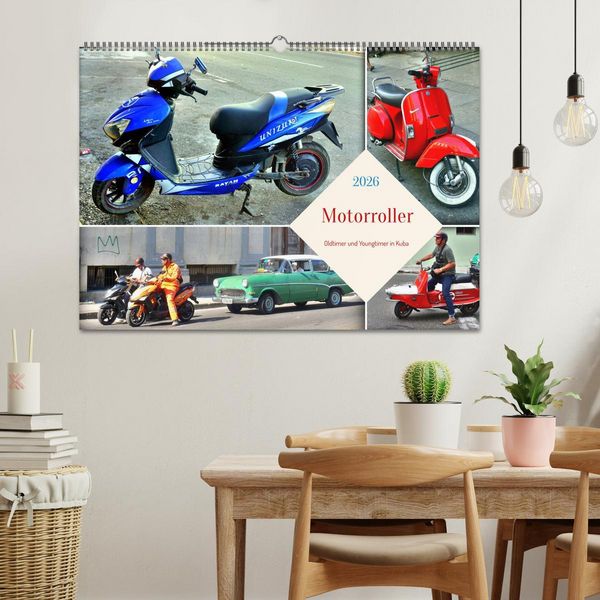 Produktbild: Motorroller - Oldtimer und Youngtimer in Kuba (Wandkalender 2026 DIN A2 quer), CALVENDO Monatskalender