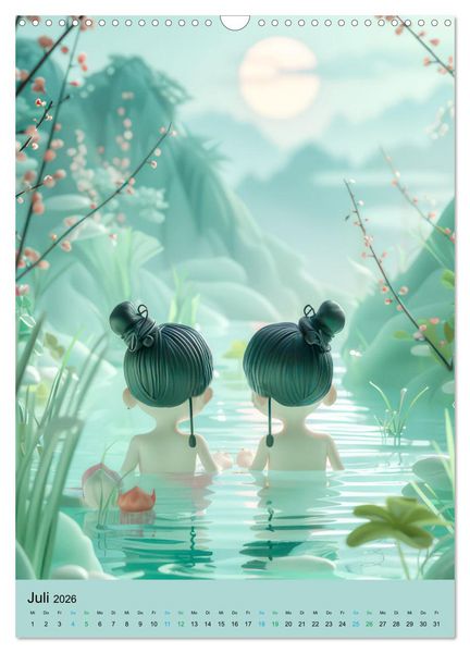 Produktbild: Verspielte 3D Welt - Im japanischen Stil (Wandkalender 2026 DIN A3 hoch), CALVENDO Monatskalender