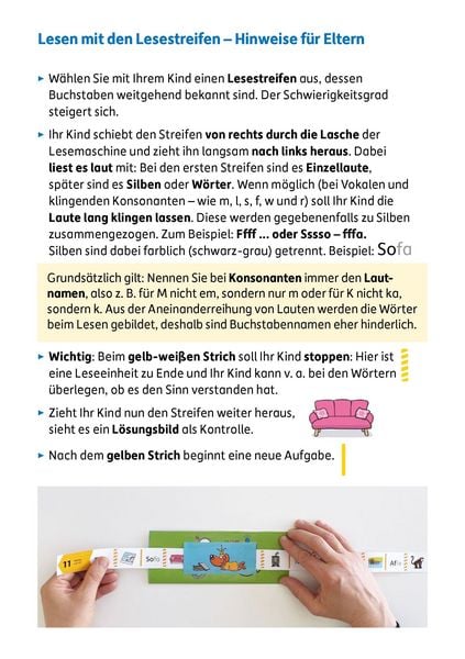 Produktbild: Meine &Uuml;bungsstreifen Lesen lernen &ndash; 1. Klasse: Buchstaben, Silben, einfache W&ouml;rter