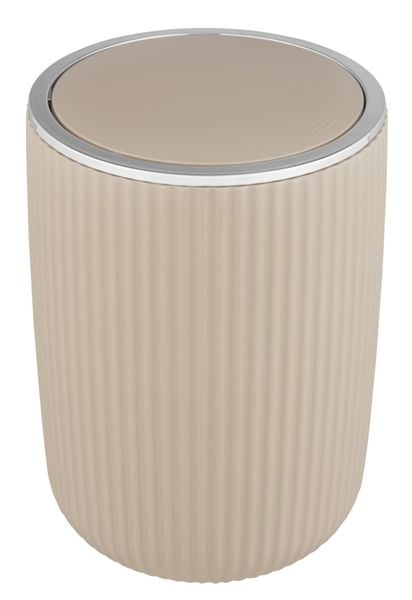 Schwingdeckeleimer Mod. Agropoli L Beige, Kosmetikeimer mit Schwingdeckel, 5,5 l