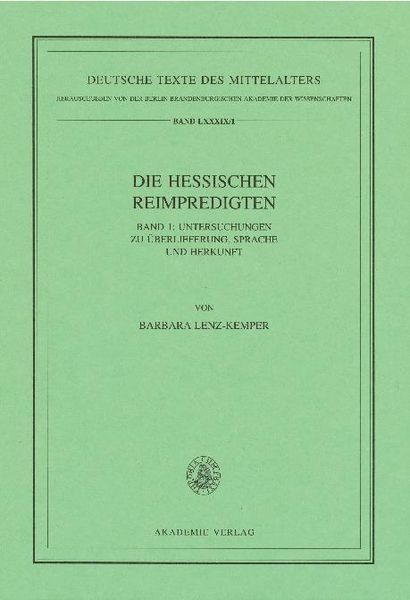Produktbild: Die Hessischen Reimpredigten