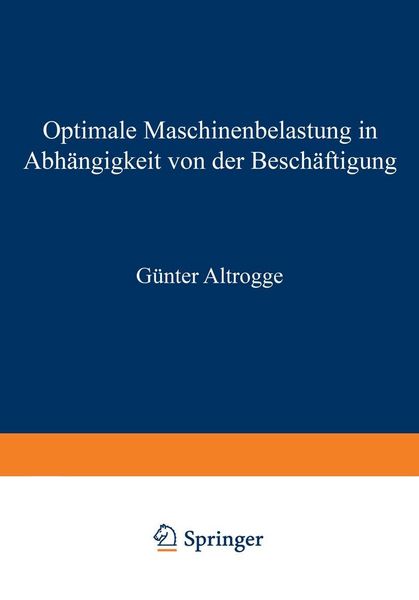 Produktbild: Optimale Maschinenbelastung in Abh&auml;ngigkeit von der Besch&auml;ftigung