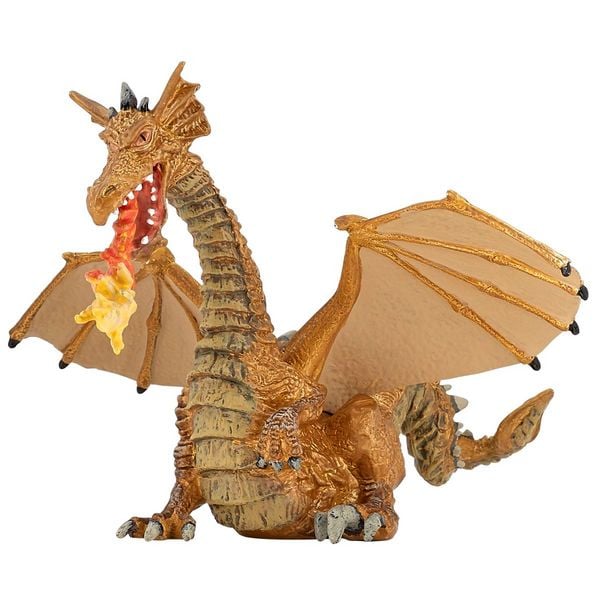 Spielfigur Feuerspeiender Drache gold 10,2cm