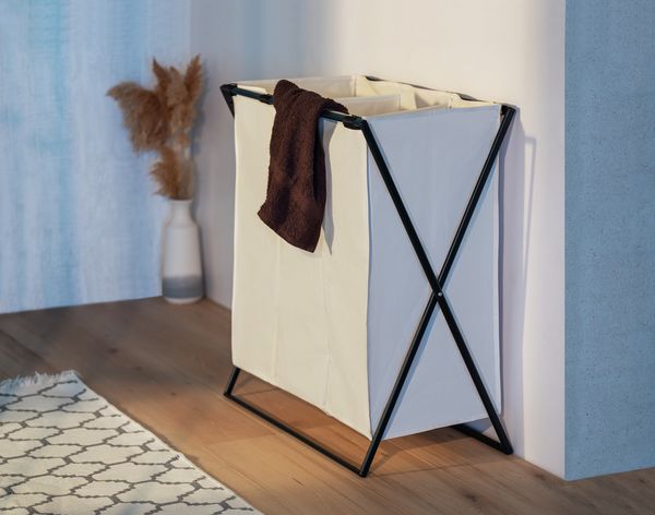 Produktbild: W&auml;schesammler Mod. Trio XL Beige, mit drei F&auml;chern