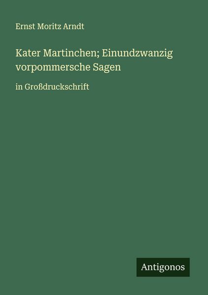 Produktbild: Kater Martinchen; Einundzwanzig vorpommersche Sagen