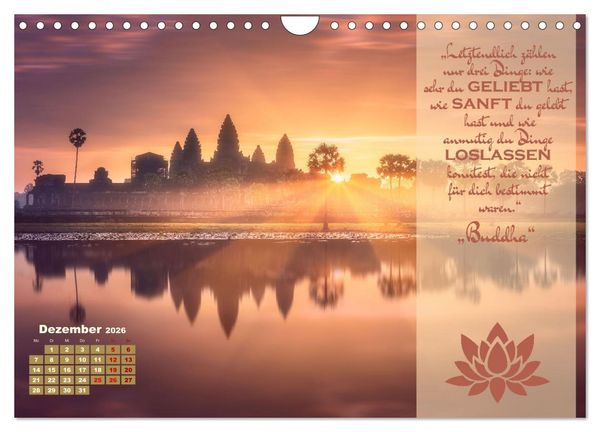 Produktbild: Erleuchtende Worte, Lebensweisheiten von Gautama Buddha by VogtArt (Wandkalender 2026 DIN A4 quer), CALVENDO Monatskalender