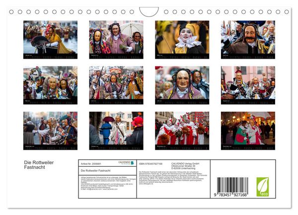Produktbild: Die Rottweiler Fastnacht (Wandkalender 2026 DIN A4 quer), CALVENDO Monatskalender