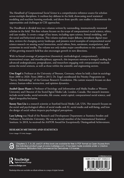 Produktbild: Handbook of Computational Social Science, Volume 1