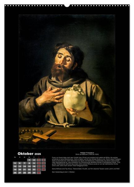 Produktbild: Heilige - Ihr Leben und Wirken auf Gem&auml;lden der alten Meister (hochwertiger Premium Wandkalender 2026 DIN A2 hoch), Kunstdruck in Hochglanz