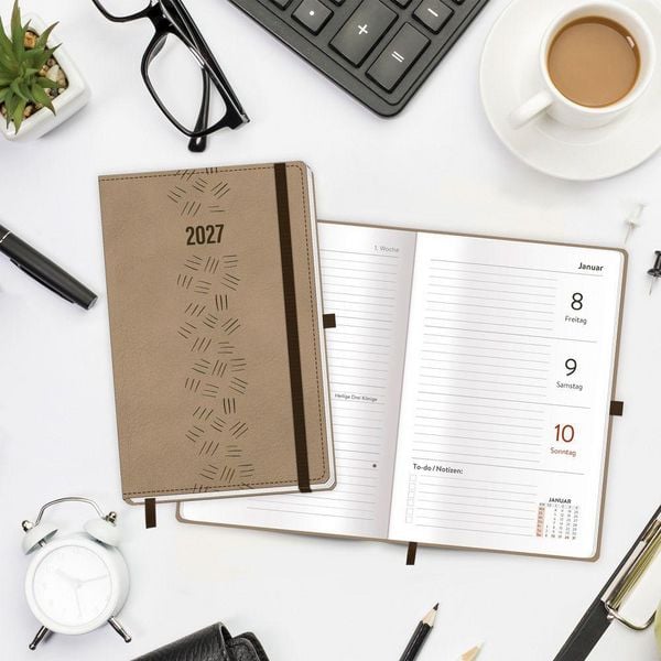 Produktbild: TR&Ouml;TSCH - Taschenkalender A6 Soft Touch Premium Sand 2027