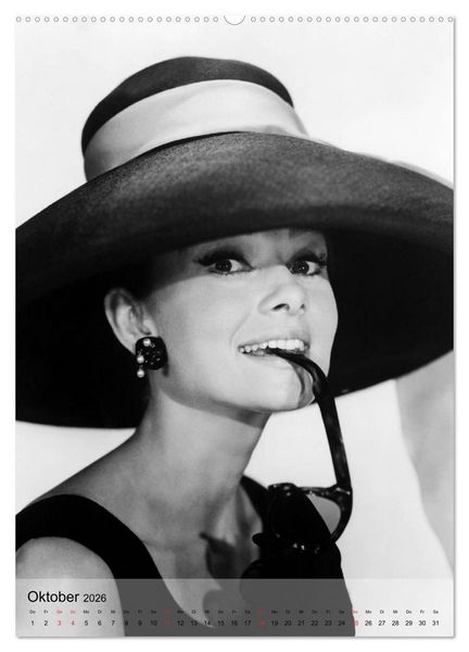 Produktbild: Hollywood-Diva - Audrey Hepburn (Wandkalender 2026 DIN A2 hoch), CALVENDO Monatskalender