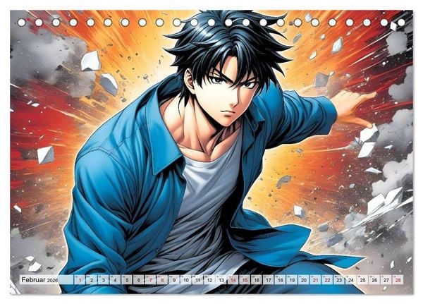 Produktbild: Manga Action Heroes (Tischkalender 2026 DIN A5 quer), CALVENDO Monatskalender