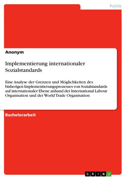 Produktbild: Implementierung internationaler Sozialstandards