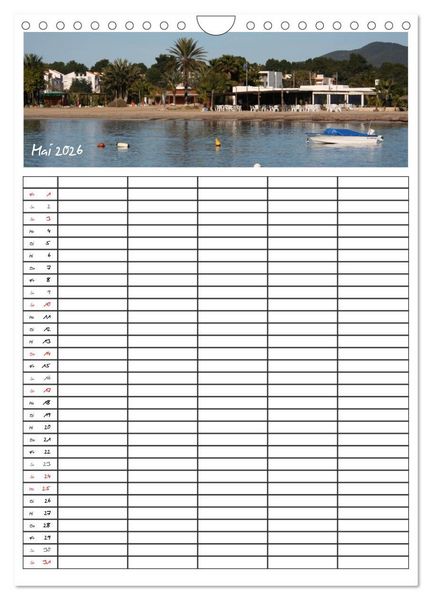 Produktbild: Ibiza / Familienplaner (Wandkalender 2026 DIN A4 hoch), CALVENDO Monatskalender