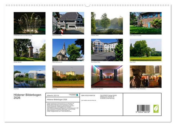 Produktbild: Hildener Bilderbogen 2026 (hochwertiger Premium Wandkalender 2026 DIN A2 quer), Kunstdruck in Hochglanz