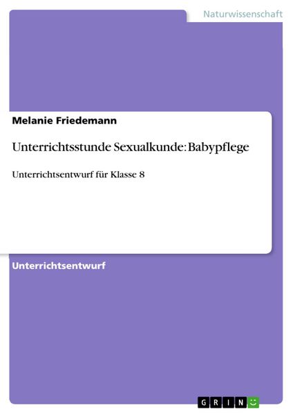 Produktbild: Unterrichtsstunde Sexualkunde: Babypflege