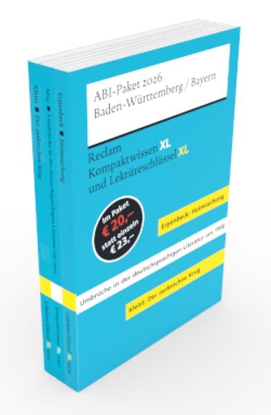 Produktbild: ABI-Paket 2026 Baden-W&uuml;rttemberg/Bayern &ndash; Reclam Kompaktwissen XL und Lekt&uuml;reschl&uuml;ssel XL