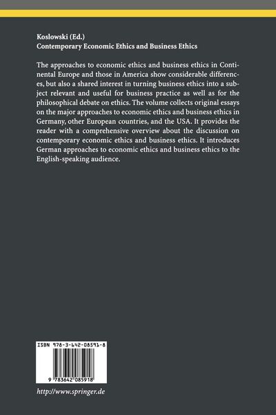 Produktbild: Contemporary Economic Ethics and Business Ethics