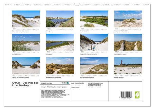 Produktbild: Amrum - Das Paradies in der Nordsee (hochwertiger Premium Wandkalender 2027 DIN A2 quer), Kunstdruck in Hochglanz