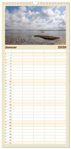Produktbild: Familienplaner 2026 - Sylt-Momente mit 5 Spalten (Wandkalender, 21 x 45 cm) CALVENDO