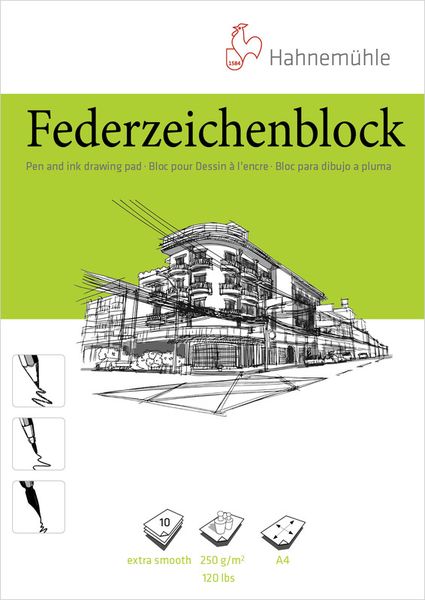 Produktbild: Hahnem&uuml;hle Papier Federzeichenblock, DIN A 4, 250 g/m&sup2;