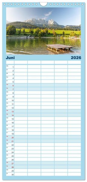 Produktbild: Familienplaner 2026 - Seen in &Ouml;sterreich mit 5 Spalten (Wandkalender, 21 x 45 cm) CALVENDO