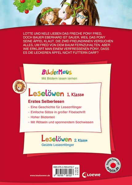 Produktbild: Lesel&ouml;wen 1. Klasse - Zwei Freundinnen und ein freches Pony (Gro&szlig;buchstabenausgabe)