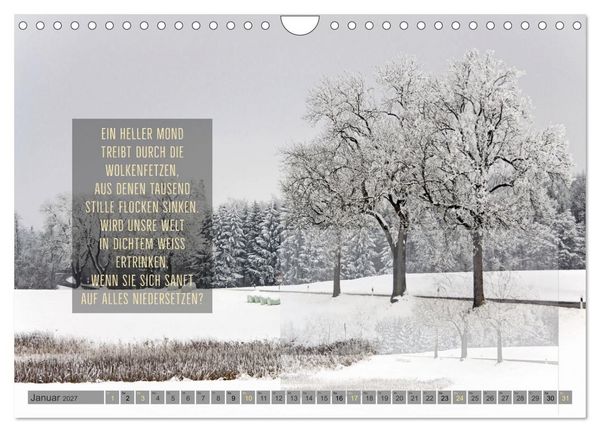 Produktbild: Stimmungsreigen Gef&uuml;hlvolle Texte und Bilder (Wandkalender 2027 DIN A4 quer), CALVENDO Monatskalender