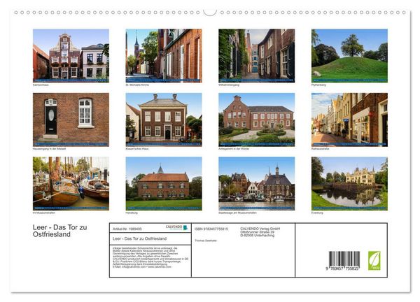 Produktbild: Leer - Das Tor zu Ostfriesland (hochwertiger Premium Wandkalender 2026 DIN A2 quer), Kunstdruck in Hochglanz