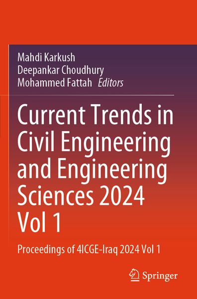 Produktbild: Current Trends in Civil Engineering and Engineering Sciences 2024, Vol 1