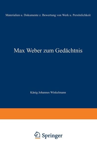Produktbild: Max Weber zum Ged&auml;chtnis