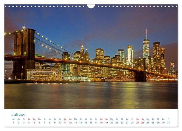 Produktbild: Die New Yorker City (Wandkalender 2026 DIN A3 quer), CALVENDO Monatskalender