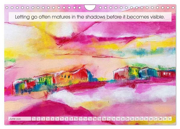 Produktbild: The Art of Letting Go in Colour. Art and words for an easier life (Wall Calendar 2026 DIN A4 landscape), CALVENDO 12 Month Wall Calendar