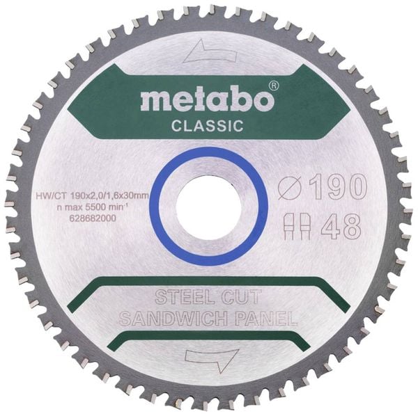 Metabo 628682000 Kreissägeblatt 190 x 30 mm Zähneanzahl: 48 1 St.