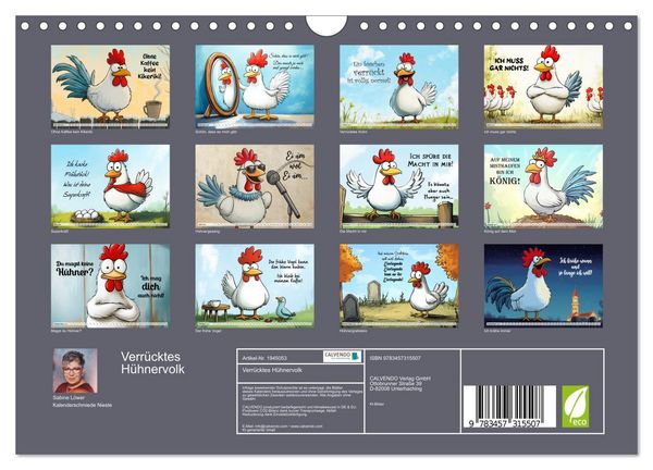 Produktbild: Verr&uuml;cktes H&uuml;hnervolk (Wandkalender 2026 DIN A4 quer), CALVENDO Monatskalender