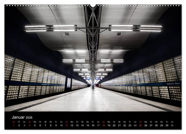 Produktbild: MetroMUC, Stationen im Untergrund M&uuml;nchens (Wandkalender 2026 DIN A2 quer), CALVENDO Monatskalender