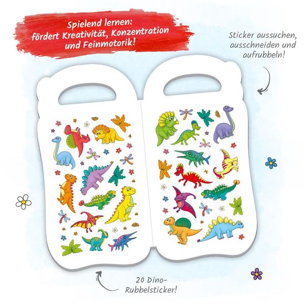 Produktbild: Tr&ouml;tsch Malbuch mit Rubbelstickern Dinosaurier