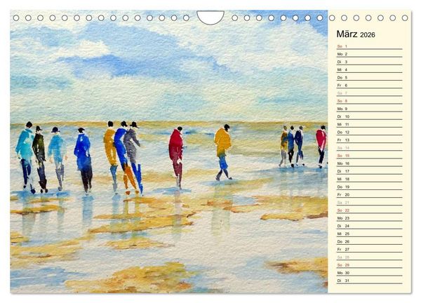 Produktbild: Aquarelle - Fischland-Dar&szlig; (Wandkalender 2026 DIN A4 quer), CALVENDO Monatskalender