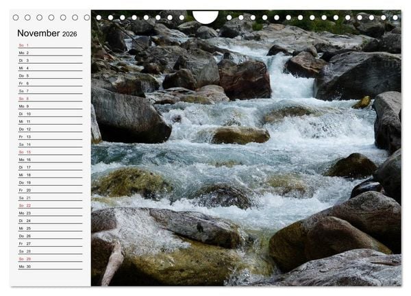 Produktbild: Wildwasser. Gebirgsb&auml;che und Wasserf&auml;lle (Wandkalender 2026 DIN A4 quer), CALVENDO Monatskalender