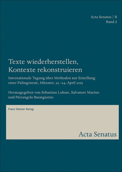 Produktbild: Texte wiederherstellen, Kontexte rekonstruieren