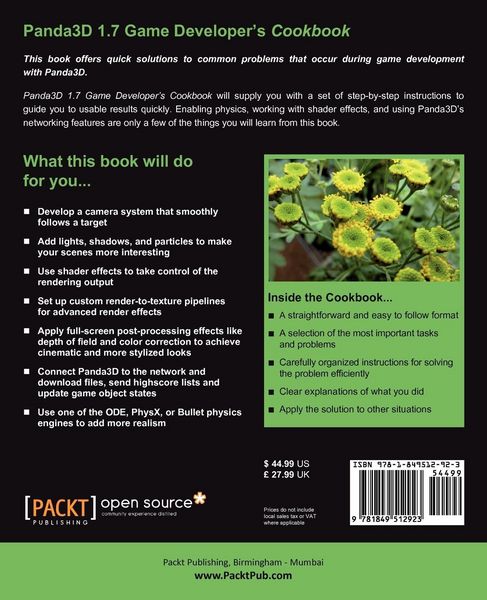 Produktbild: Panda3d 1.7 Game Developer's Cookbook