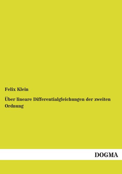 Produktbild: &Uuml;ber lineare Differentialgleichungen der zweiten Ordnung