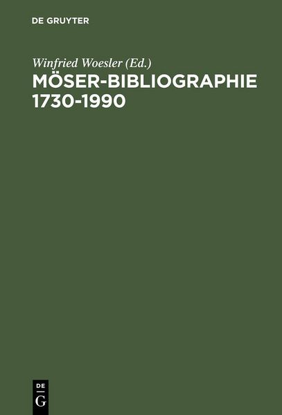 Produktbild: M&ouml;ser-Bibliographie 1730-1990