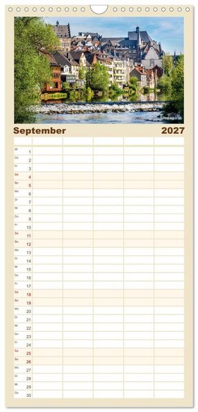 Produktbild: Familienplaner 2027 - M&auml;rchenhaftes Marburg mit 5 Spalten (Wandkalender, 21 x 45 cm) CALVENDO