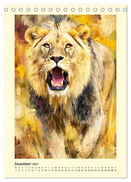Produktbild: Raubkatzen. Moderne Paintings wilder Eleganz (Tischkalender 2027 DIN A5 hoch), CALVENDO Monatskalender
